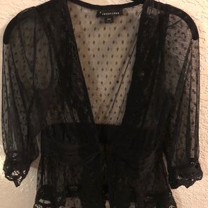 Twentyone black sheer lace cardigan